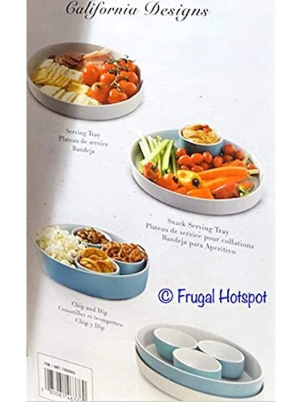 Laurie Gates California Designs Serve Set 5 Pieces White Light Blue New In Box - Picture 3 of 6